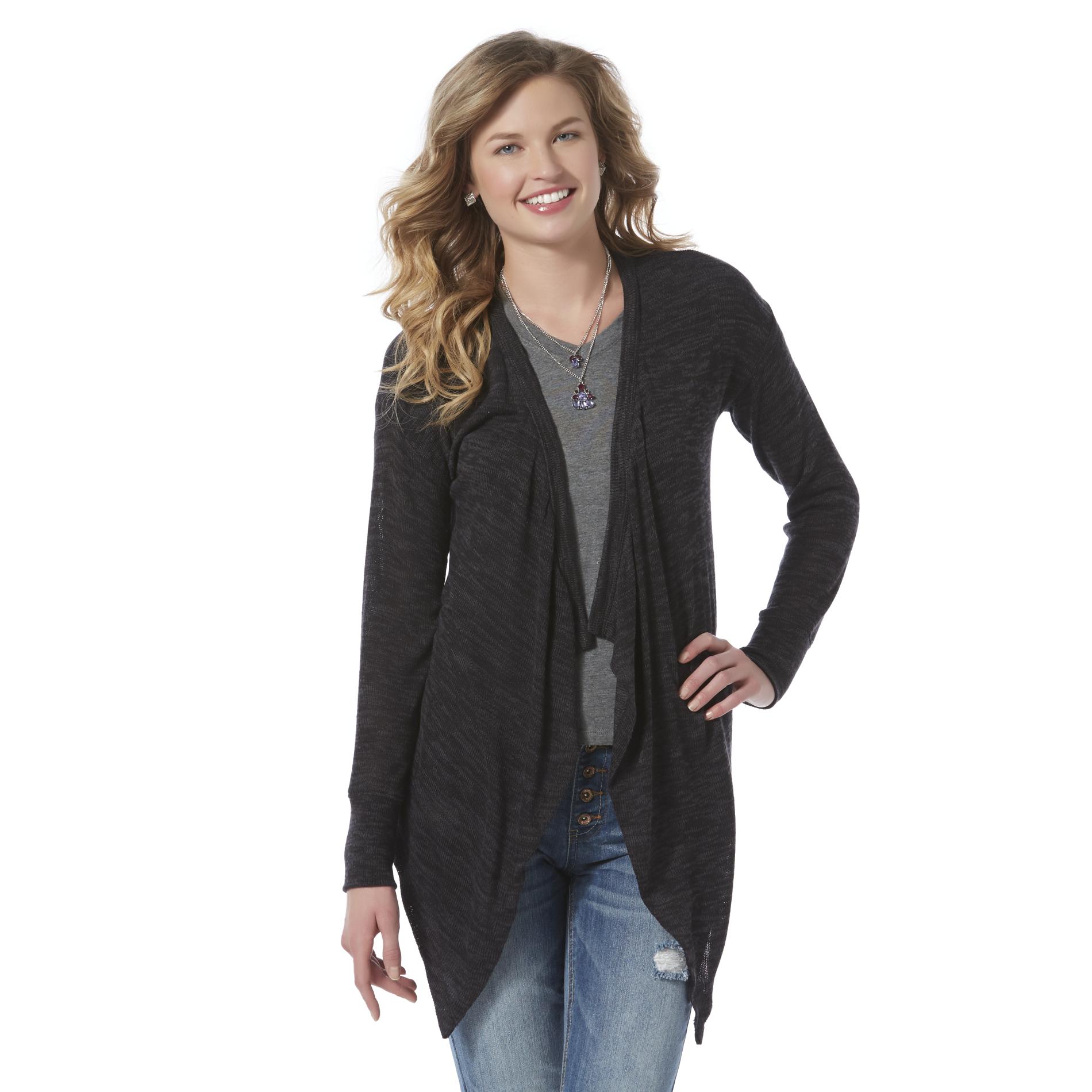 Junior's Open Front Cardigan - Marled