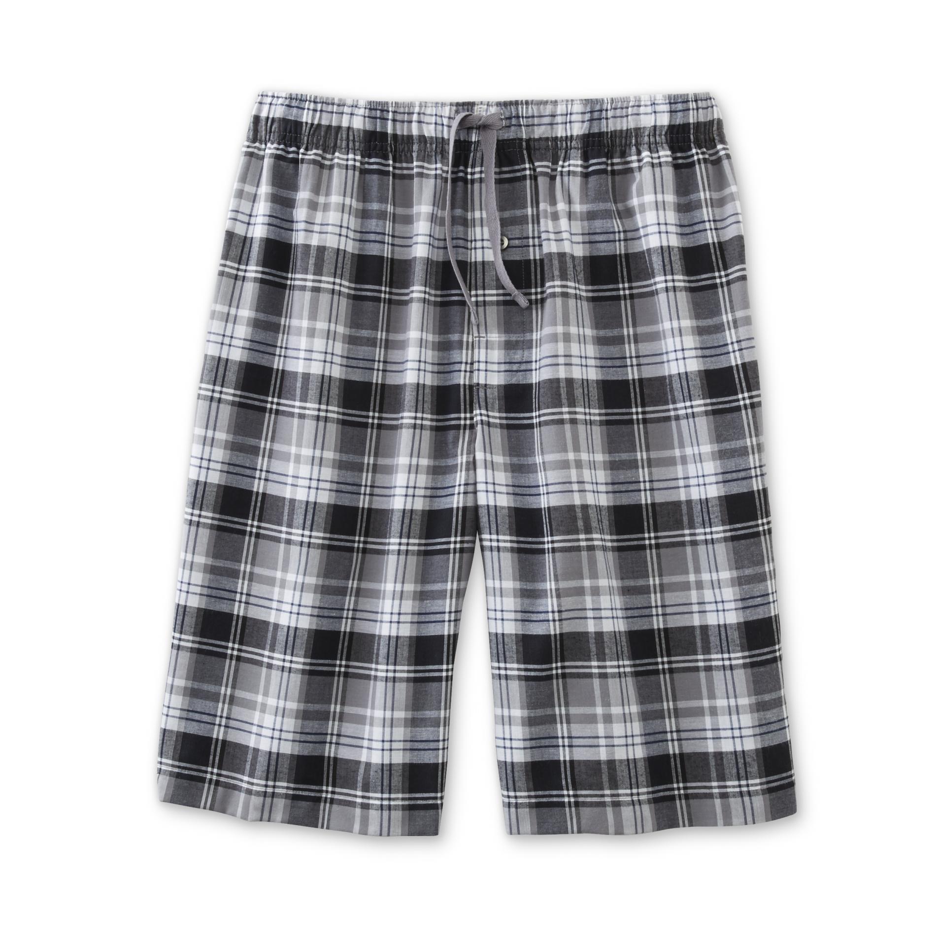 Basic Editions Men's Poplin Sleep Shorts Plaid