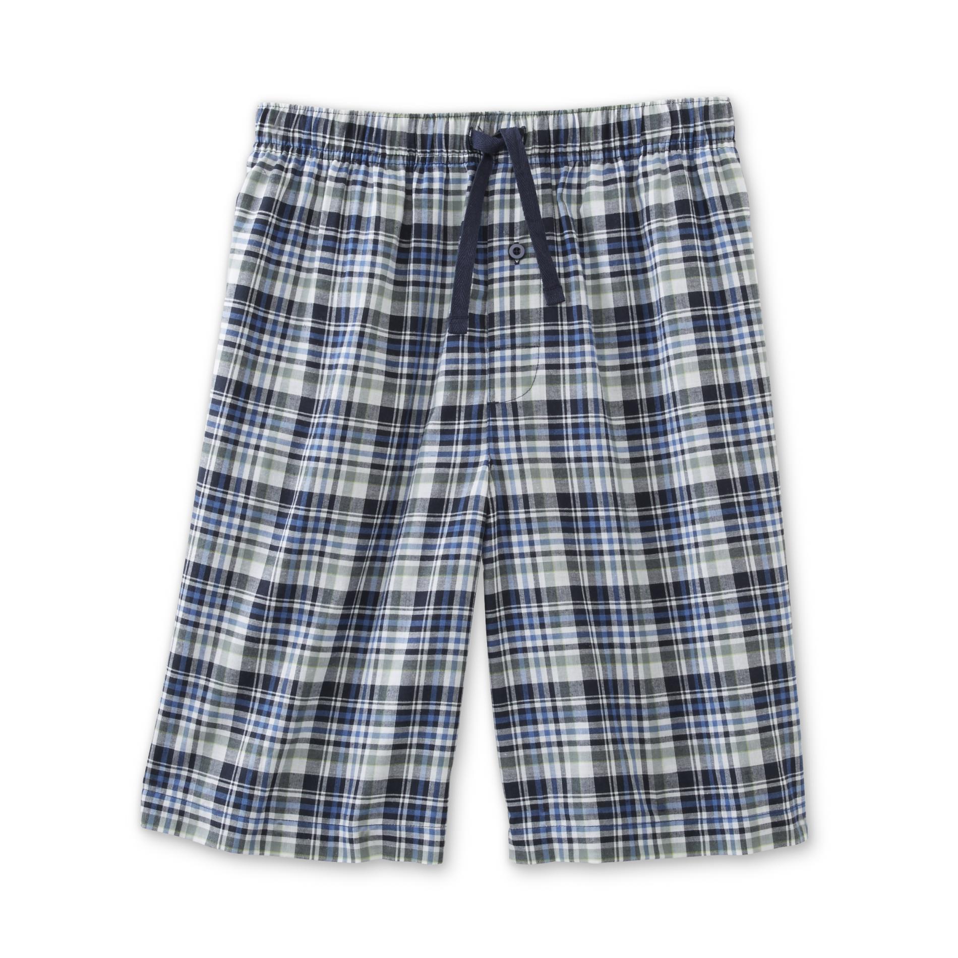 Basic Editions Men's Big & Tall Poplin Sleep Shorts Plaid Shop Your