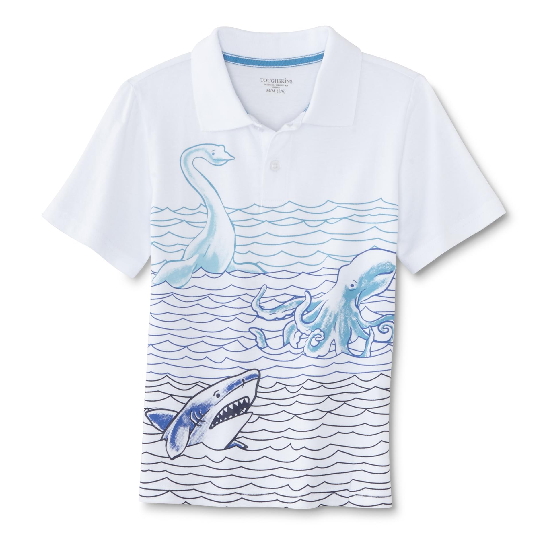 Boy's Graphic Polo Shirt - Ocean Creatures