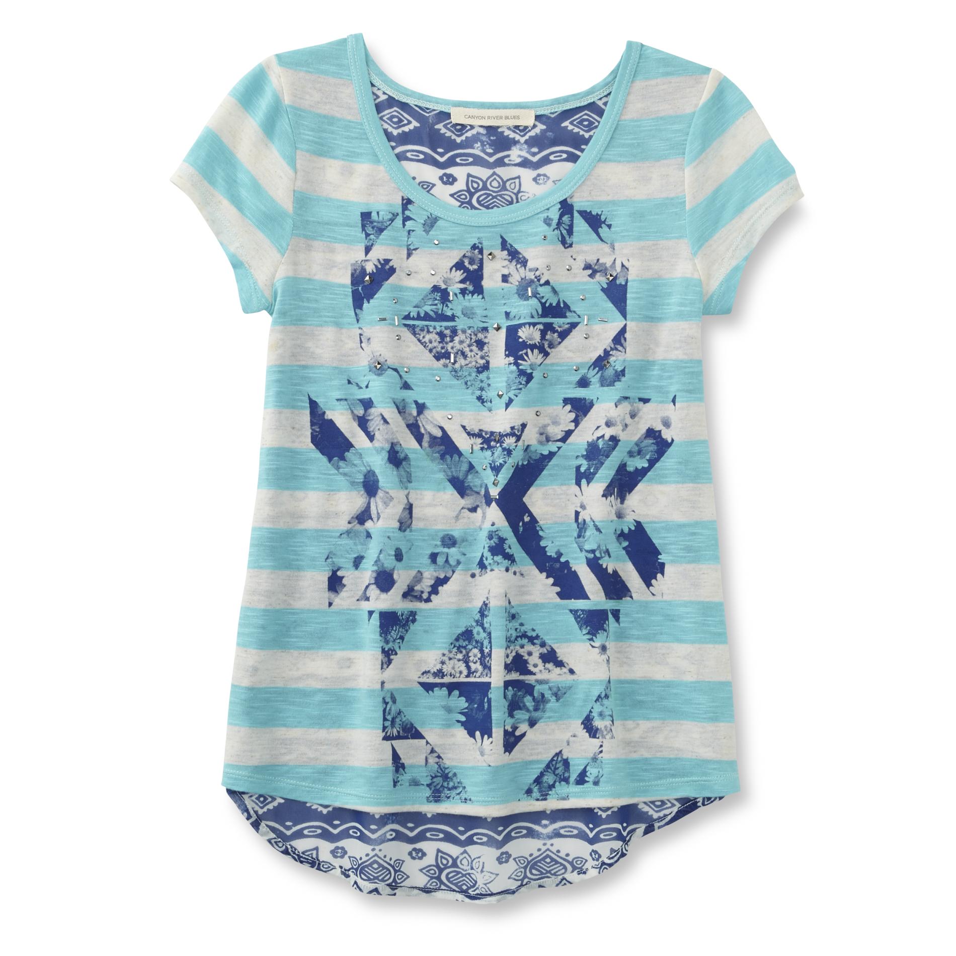 Girl's Graphic T-Shirt - Striped