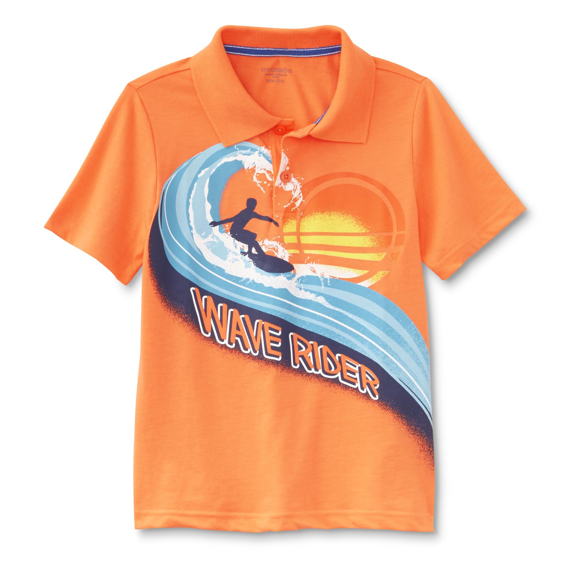 Boy's Graphic Polo Shirt - Surfer