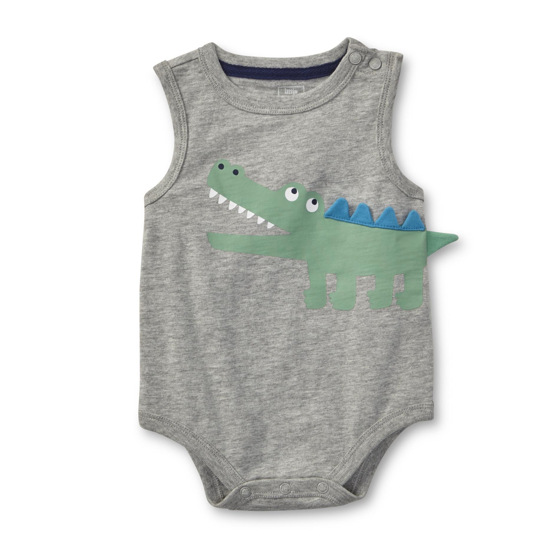 Newborn Boy's Graphic Bodysuit - Alligator