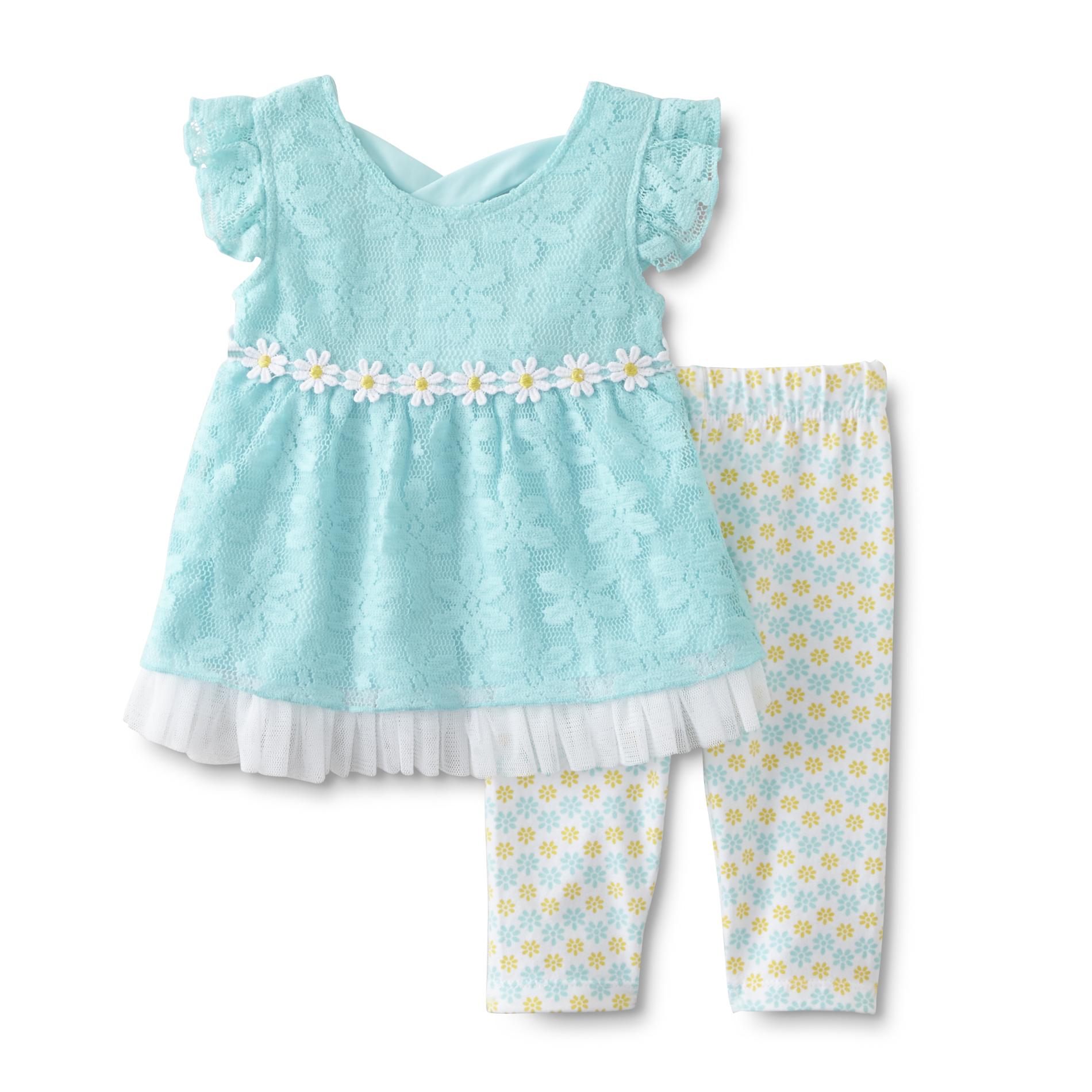 Newborn Girl's Lace Dress & Leggings - Daisy