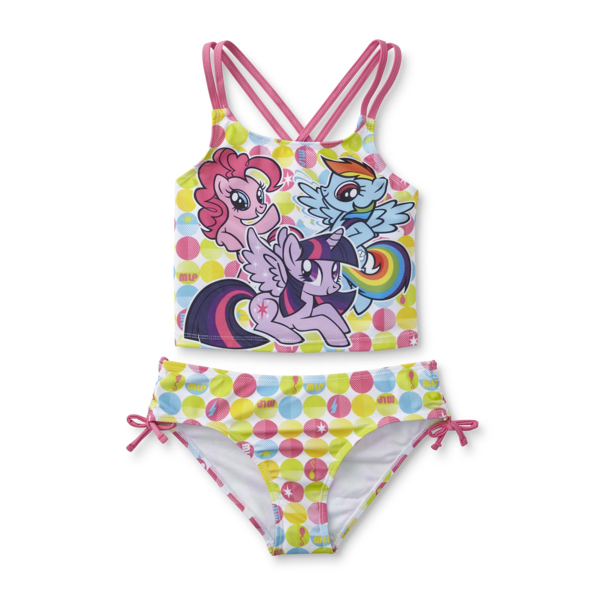 My Little Pony Girl's Tankini Swim Top & Bottom Dots Kmart