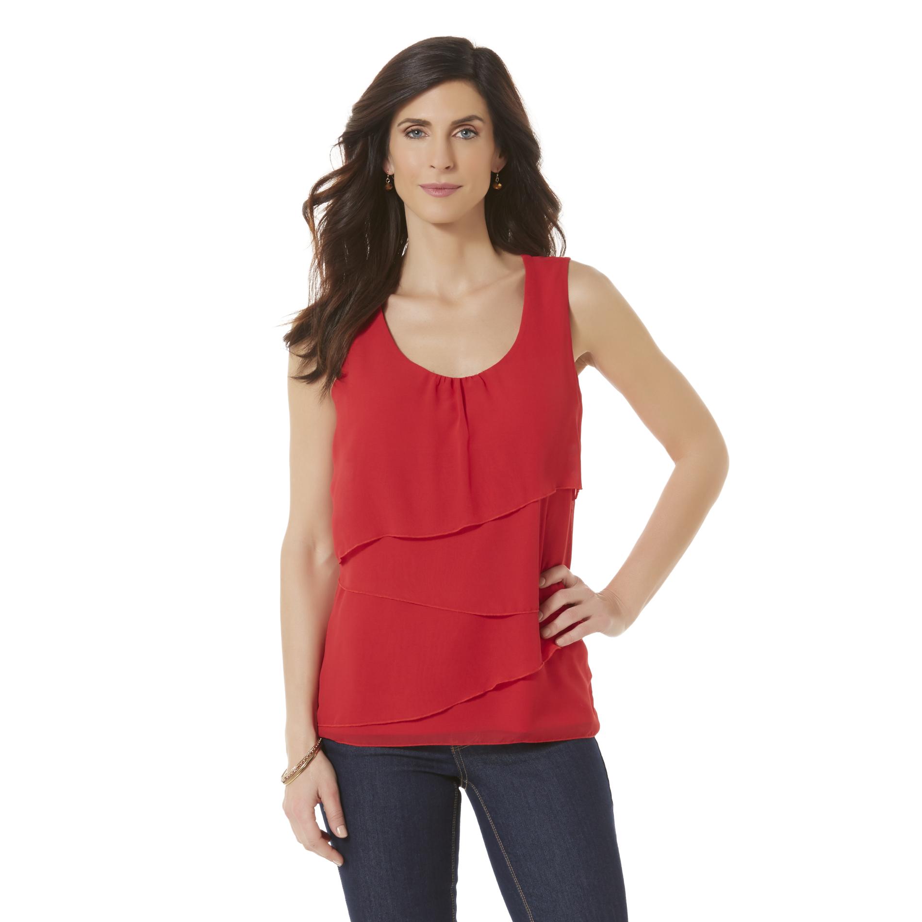 Jaclyn Smith Women's Tiered Tank Top Kmart