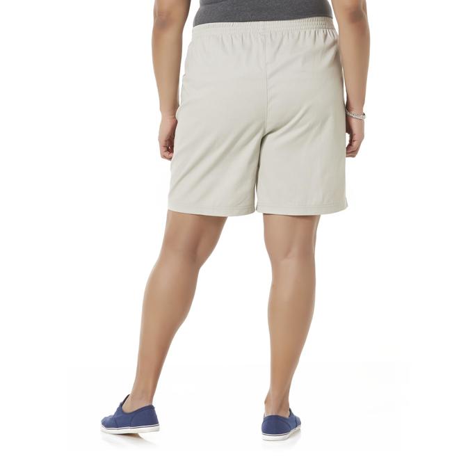 Basic Editions Women's Plus Twill Shorts Kmart