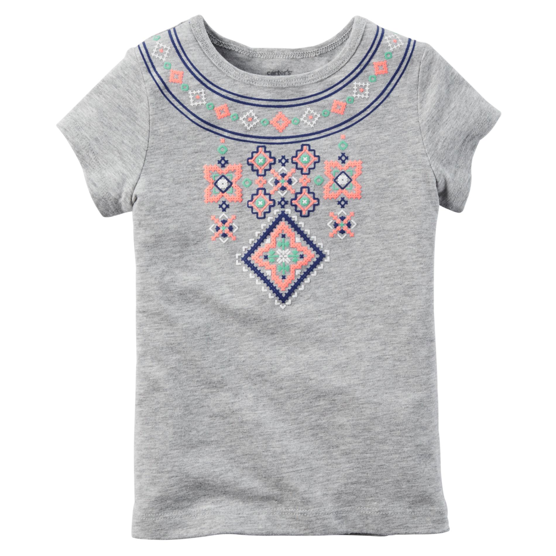 Girl's Embroidered T-Shirt - Tribal