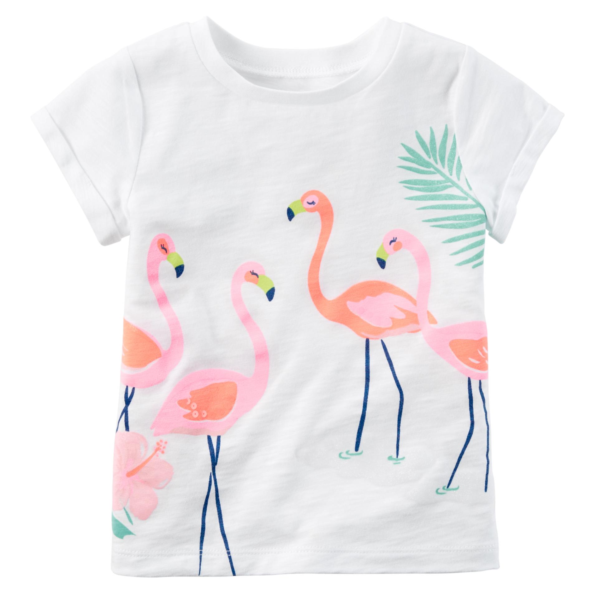 Girl's Graphic T-Shirt - Flamingos