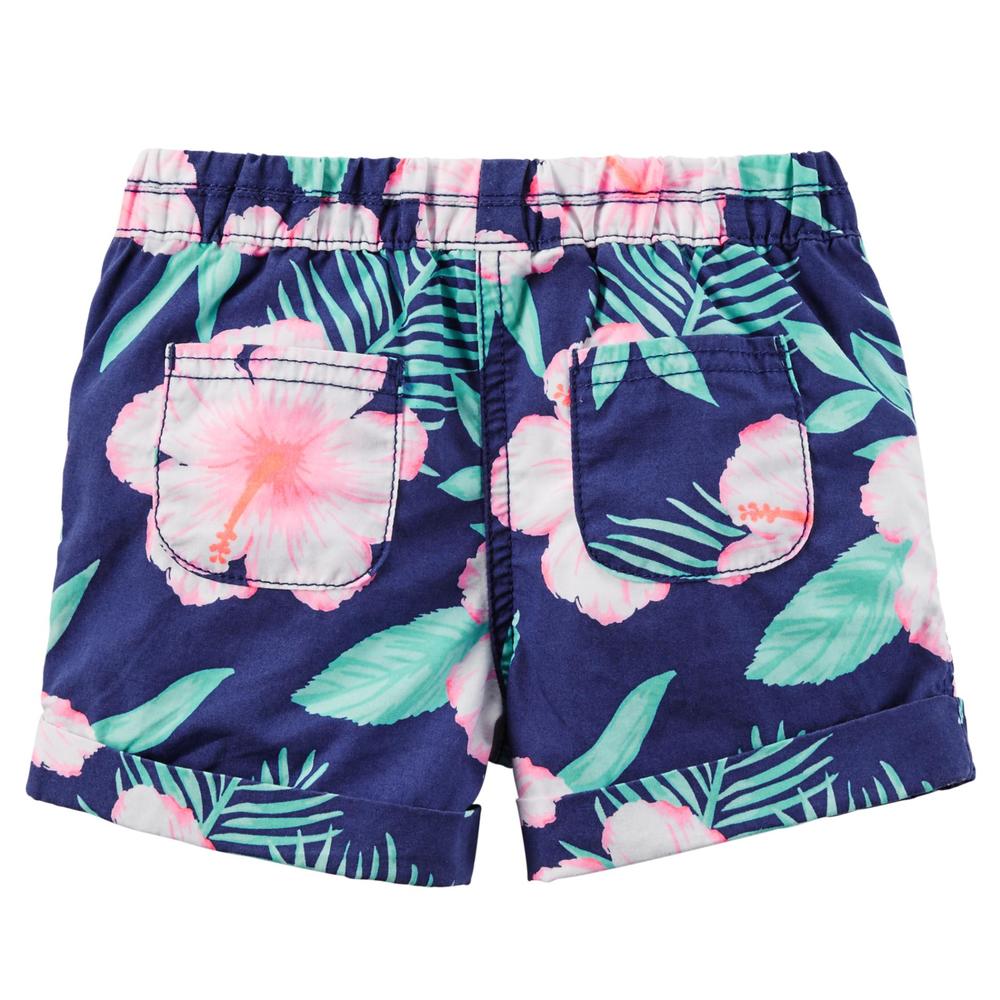 Girl's Poplin Shorts - Tropical Floral