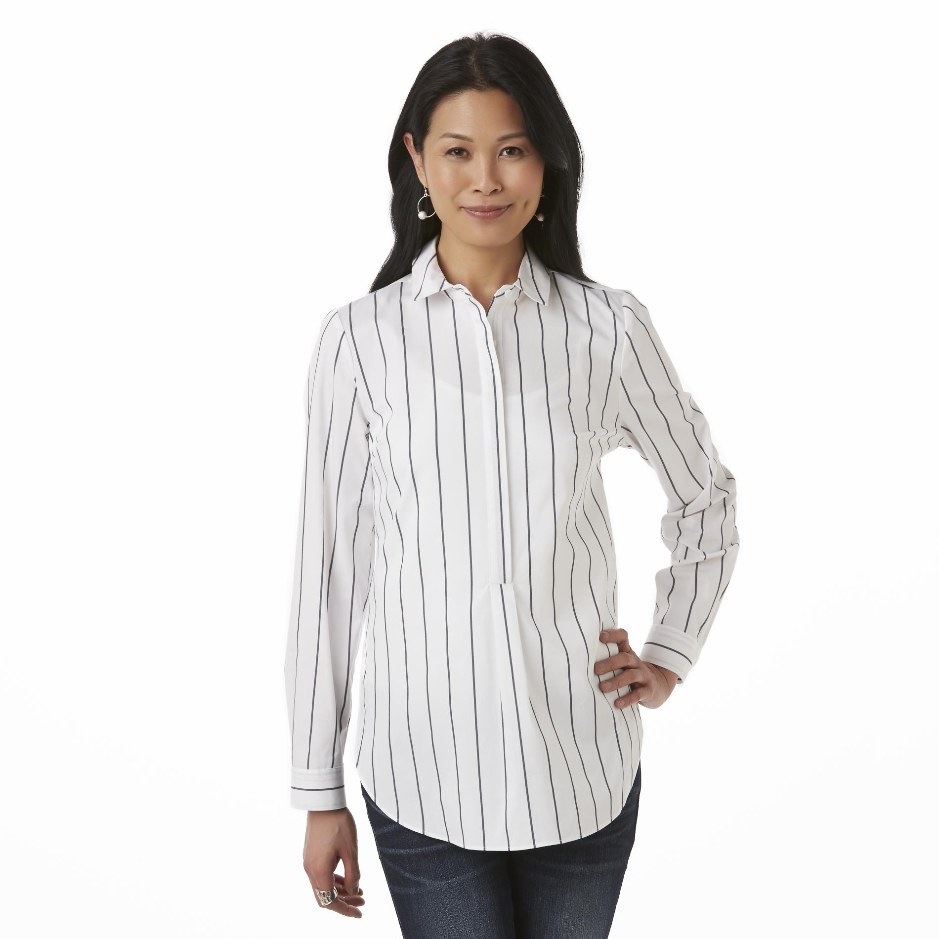 Jaclyn Smith Women's LongSleeve Blouse Striped Kmart