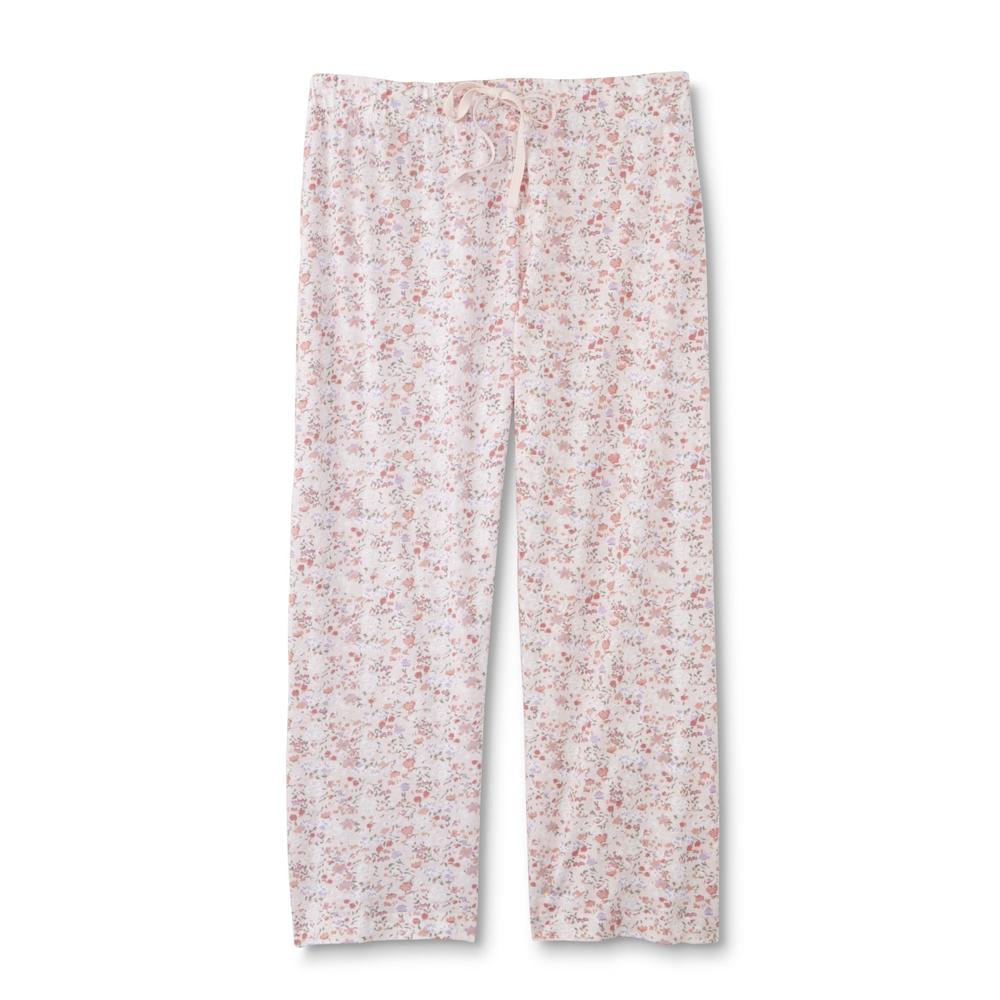 Women's Plus Pajama Top & Capri Pants - Floral