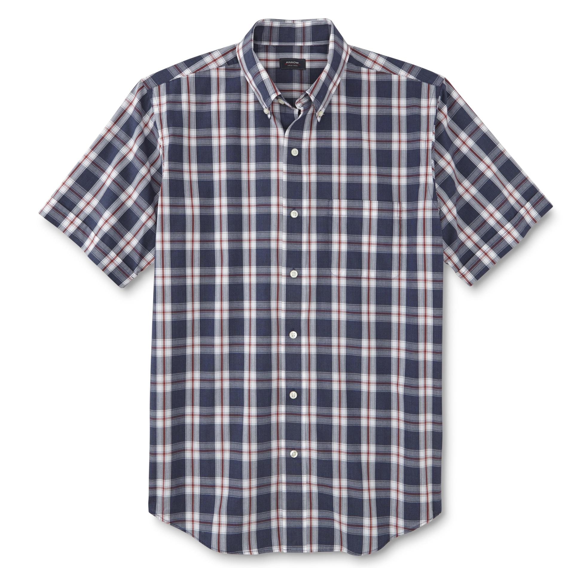 Arrow Men's ShortSleeve Dress Shirt Plaid Shop Your Way Online