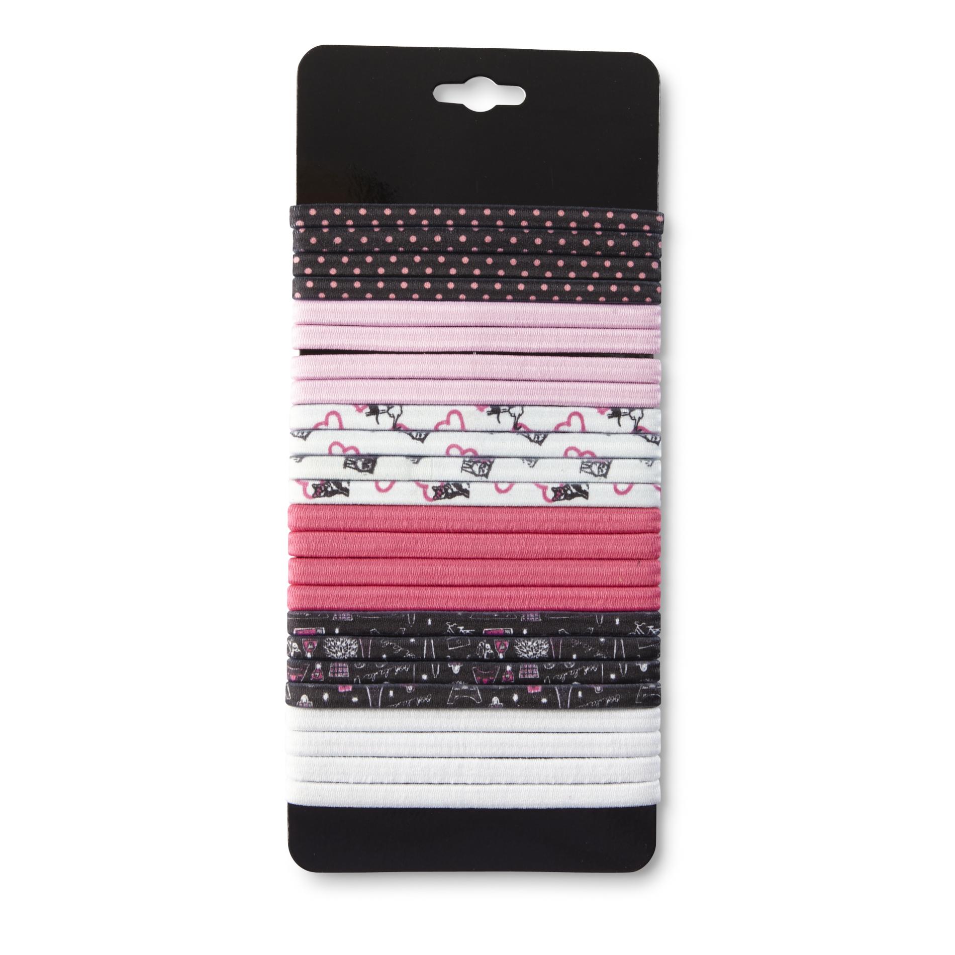 Girl's 24Pack Flat Elastic Hair Ties Polka Dot