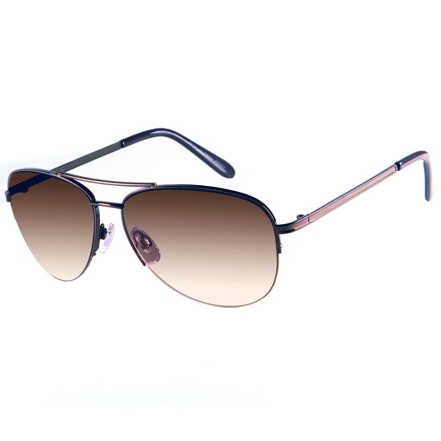 Studio S Women's Chocolate SemiRimless Aviator Sunglasses