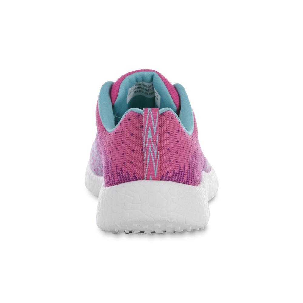 Skechers Girl's Burst Neon Pink/Turquoise Running Shoe