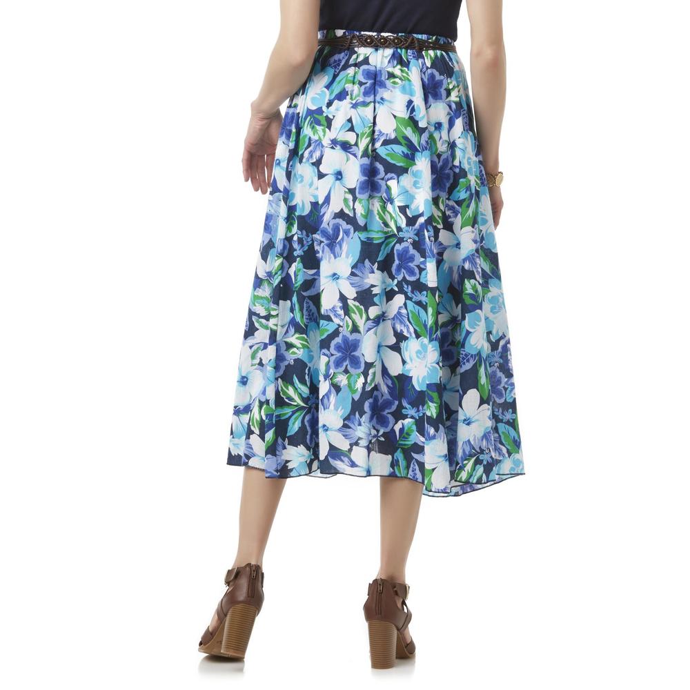 Women's Skirt & Belt - Floral Print
