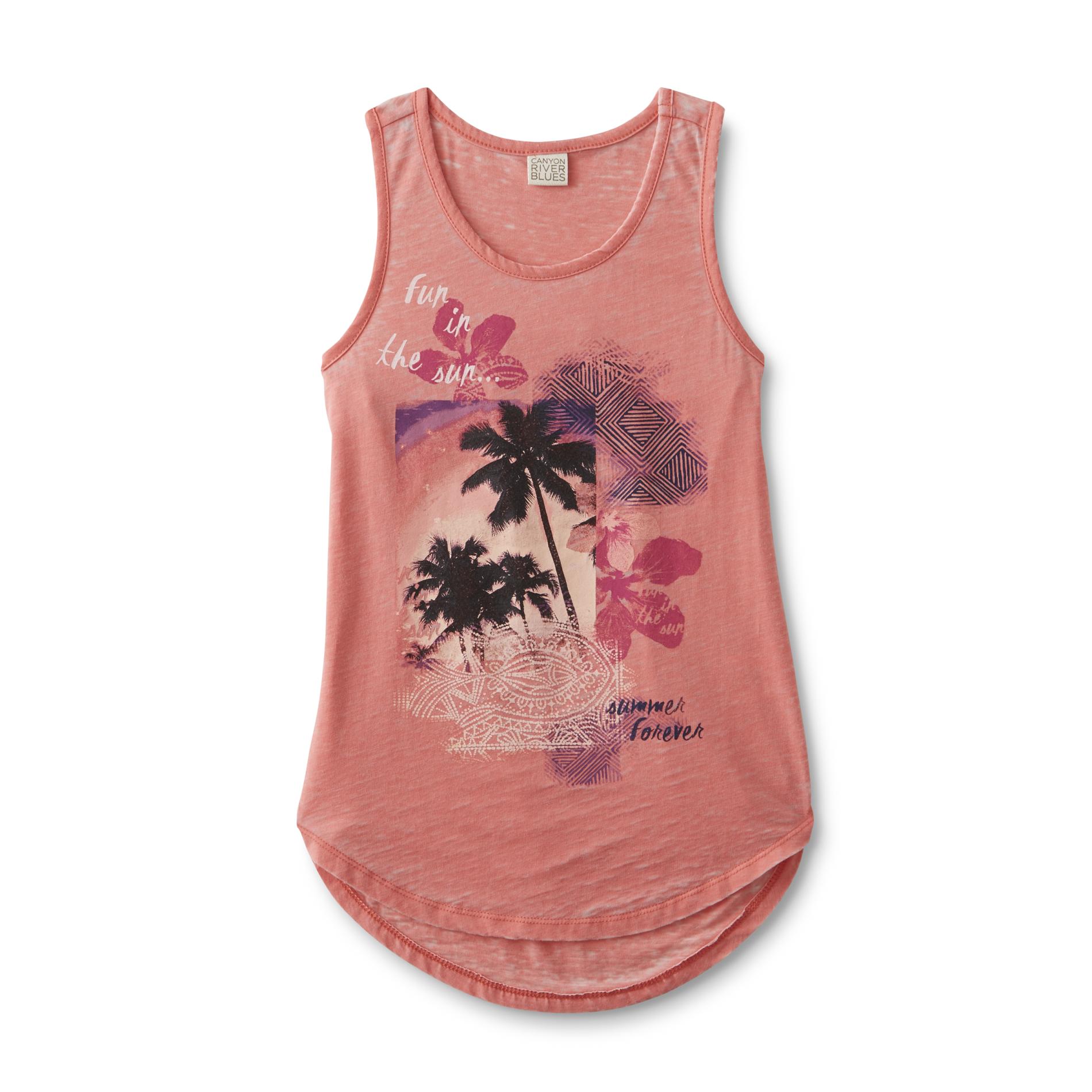 Girl's Graphic Tank Top - Palm Trees
