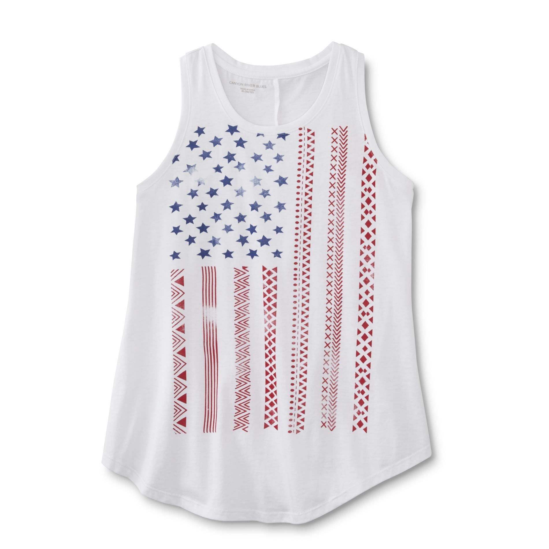 Girl's Graphic Tank Top - Flag
