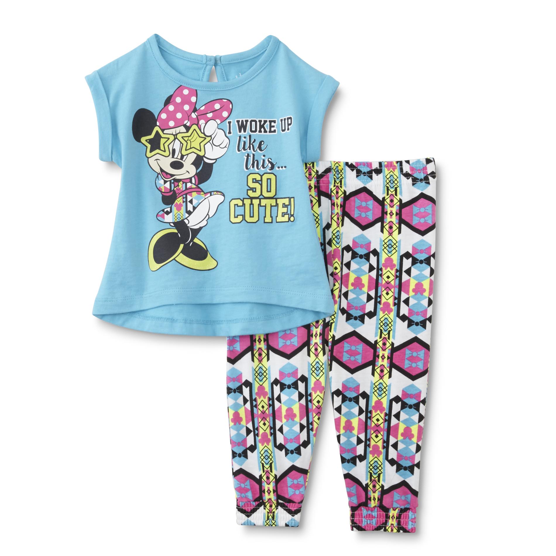 Minnie Mouse Newborn Girl's T-Shirt & Jogger Pants - Tribal