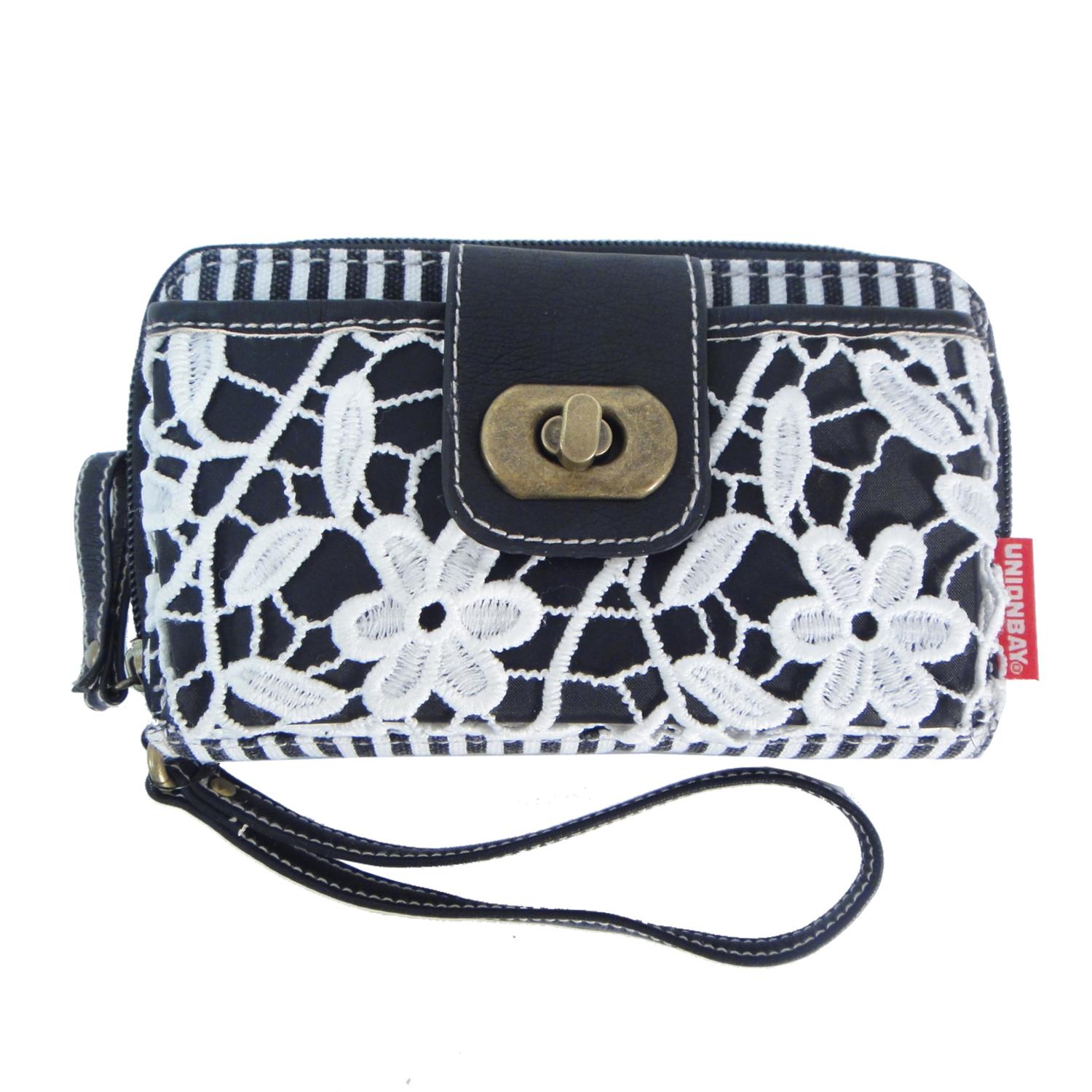 Unionbay Women's Wristlet Wallet Striped & Floral