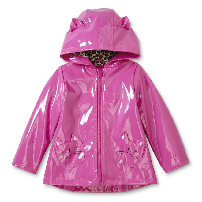 WonderKids Toddler Girl's Hooded Raincoat Leopard Print