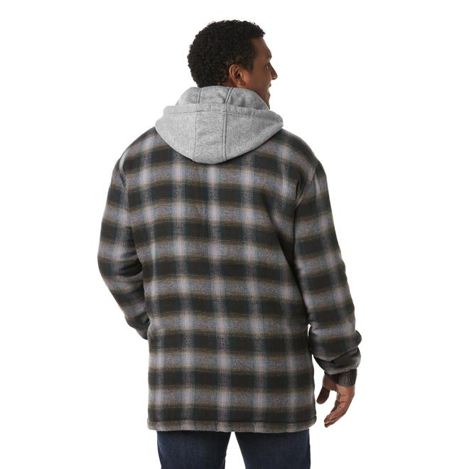 Flannel hoodie black clearance