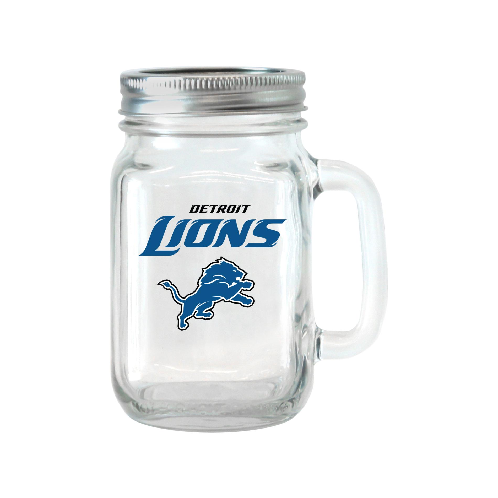 Detroit Lions Wooden Cheering Reindeer Ornament