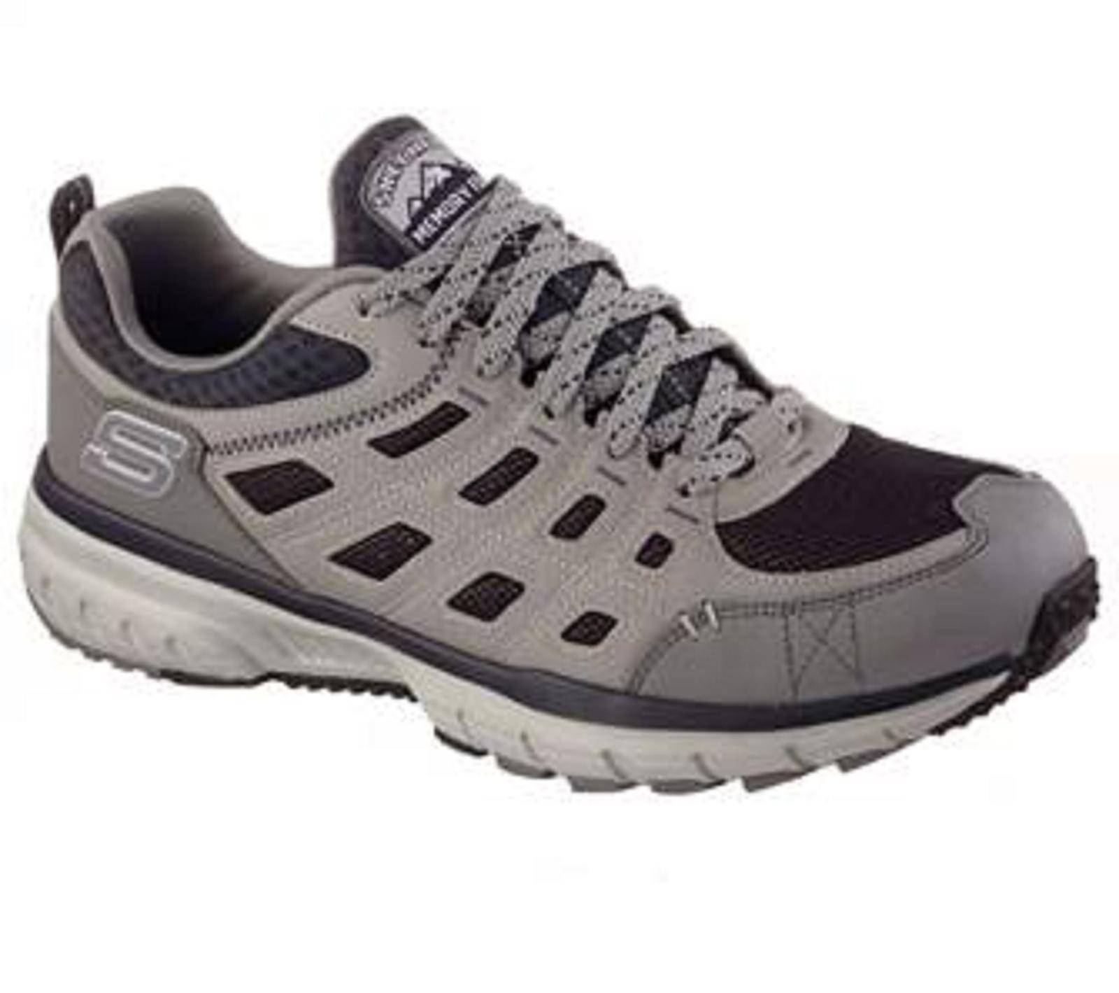 Skechers Men's Geo-Trek Gray/Black All-Terrain Running Shoe