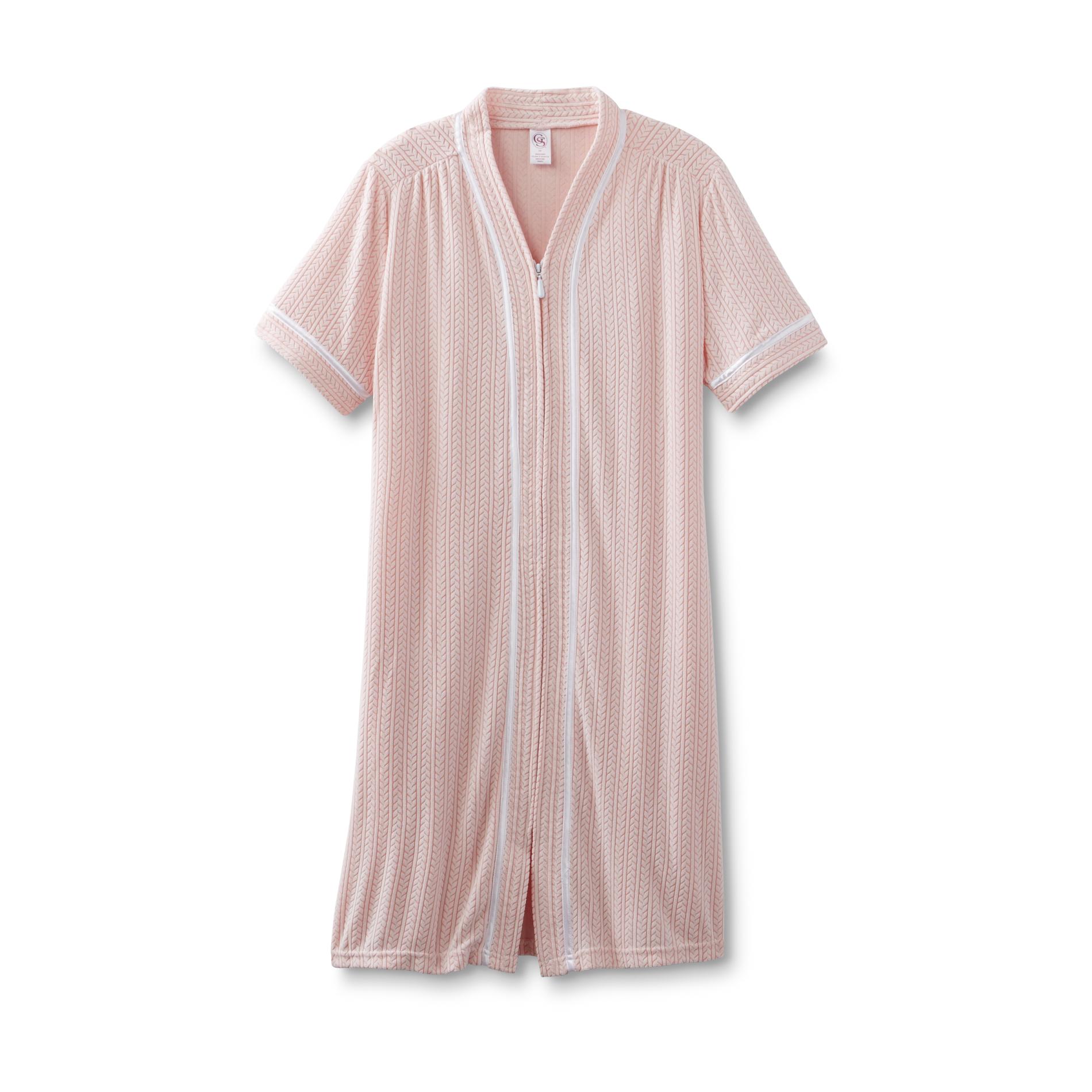 Granada Women's Terry Duster Robe Chevron Striped Shop Your Way