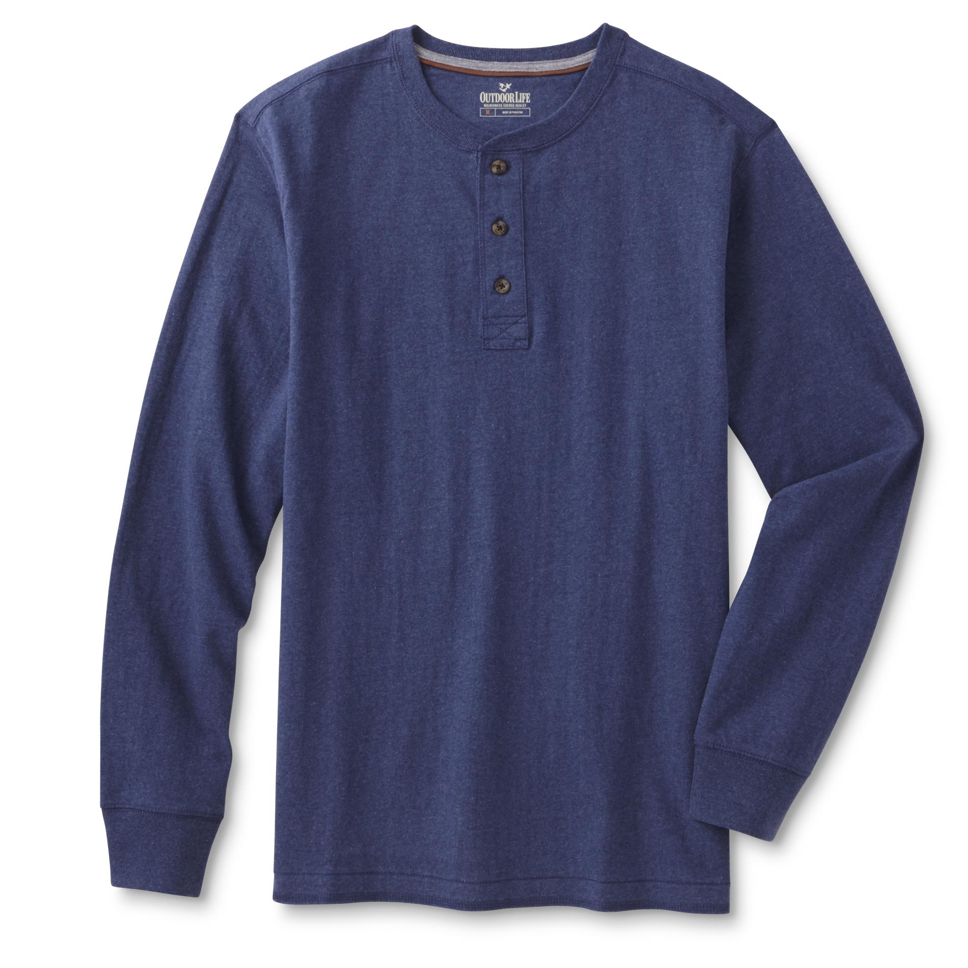 Outdoor Life Men's Wilderness Sueded Henley Shirt Heathered Shop