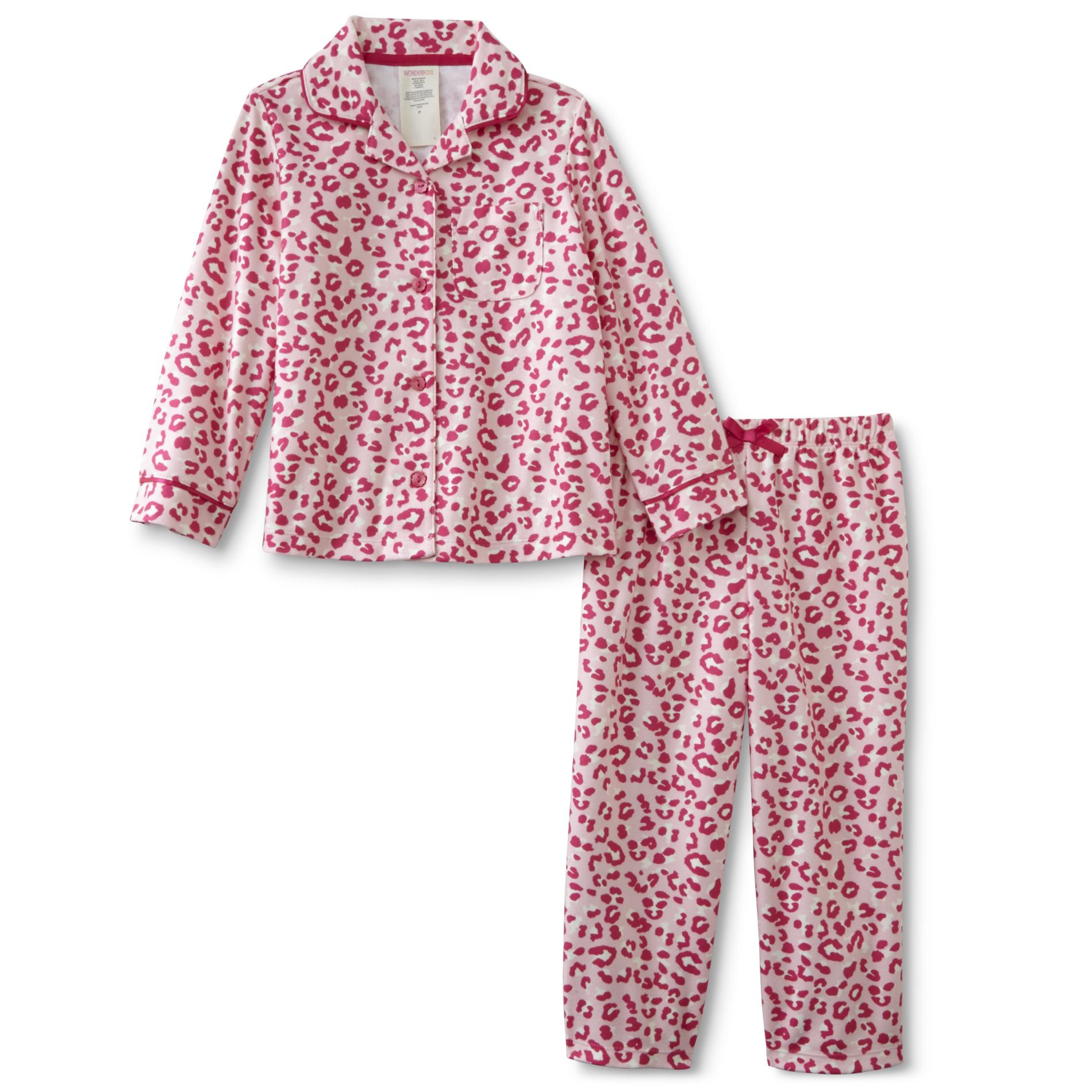 WonderKids Infant & Toddler Girl's Pajama Shirt & Pants Leopard Print