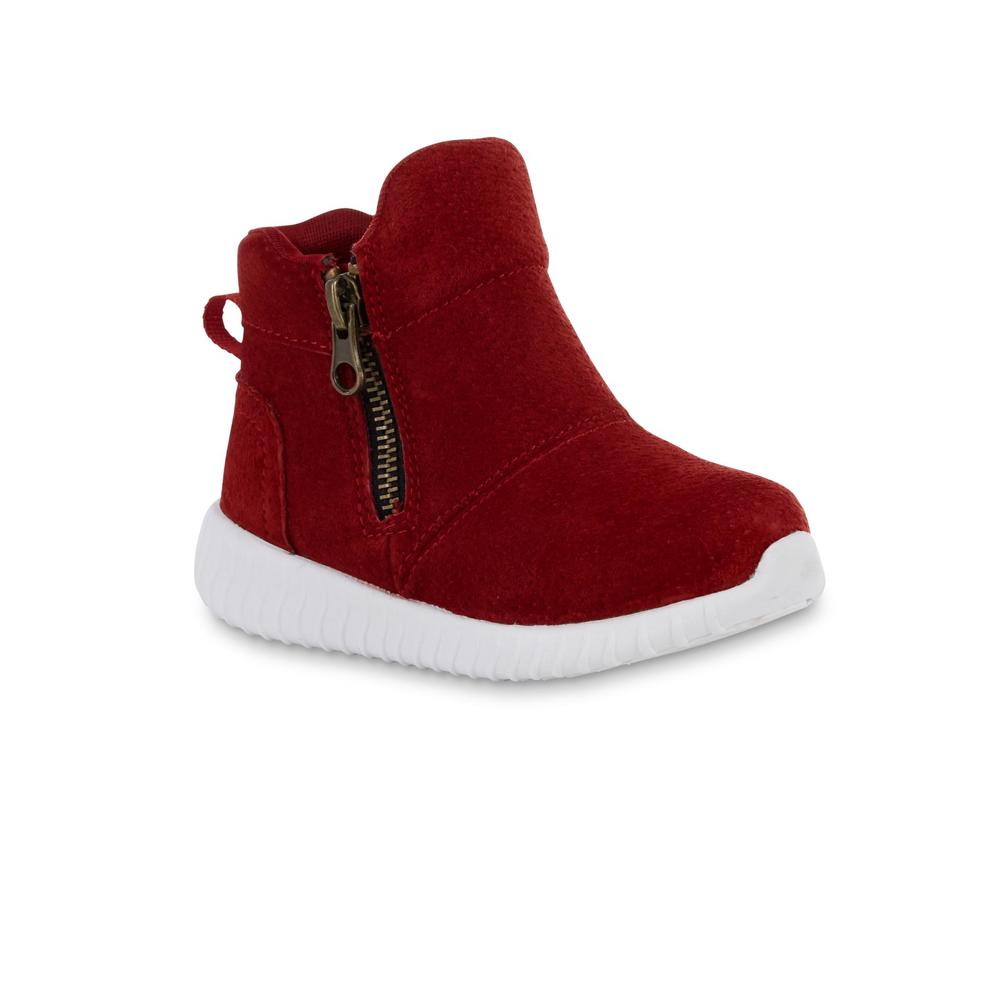 Boy's Nic Red High-Top Suede Shoe