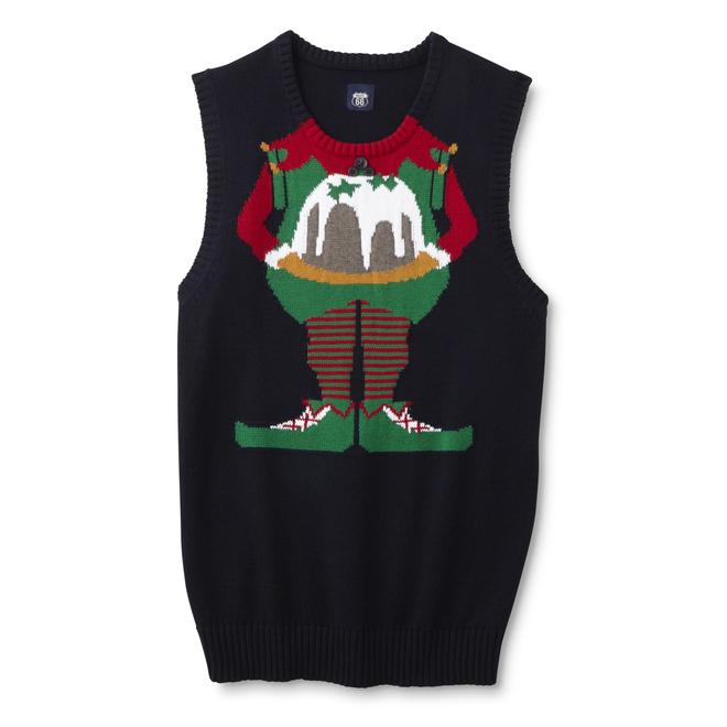 Route 66 Men's Christmas Sweater Vest Elf