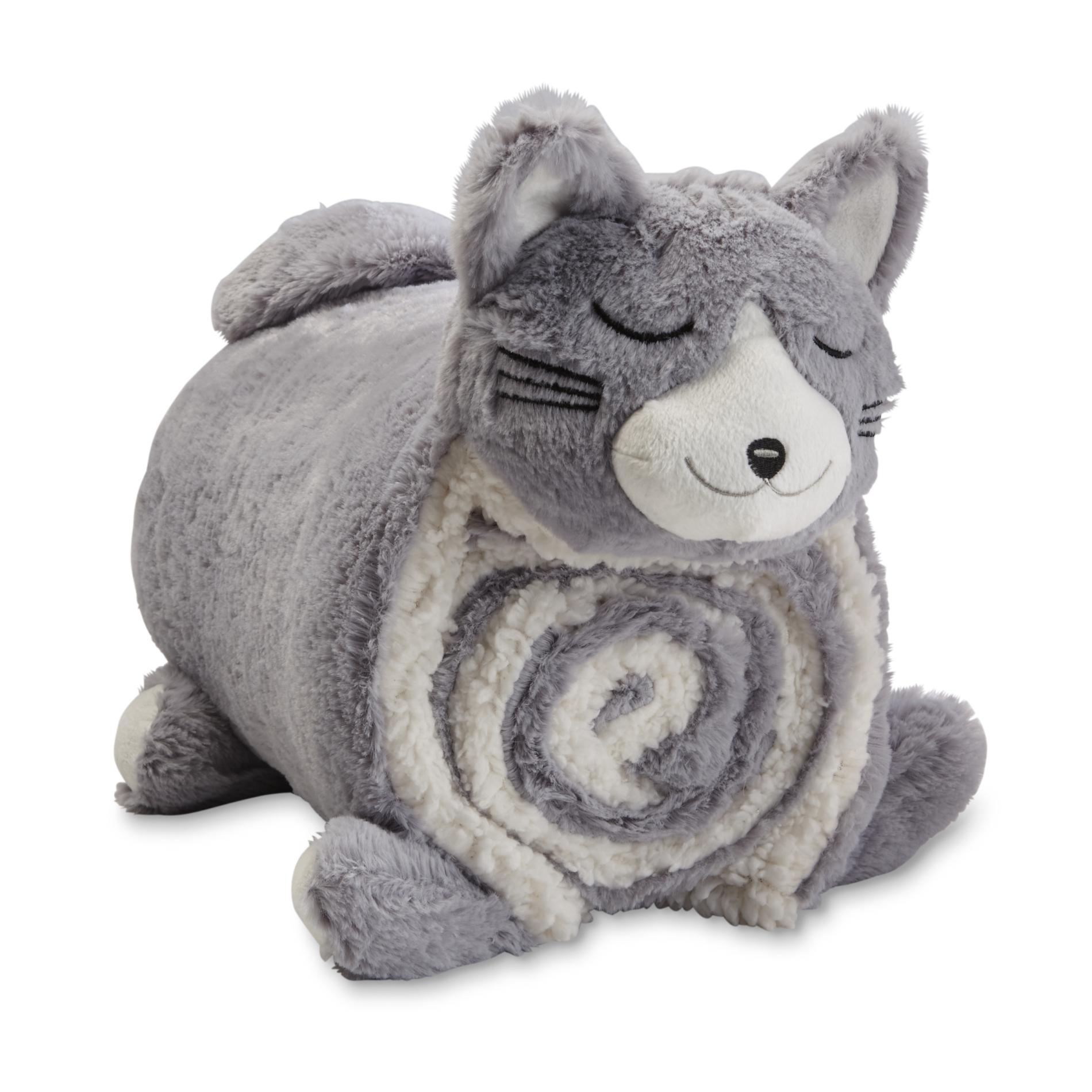 Kids' Cuddle Friend Throw & Pillow Cat Shop Your Way Online