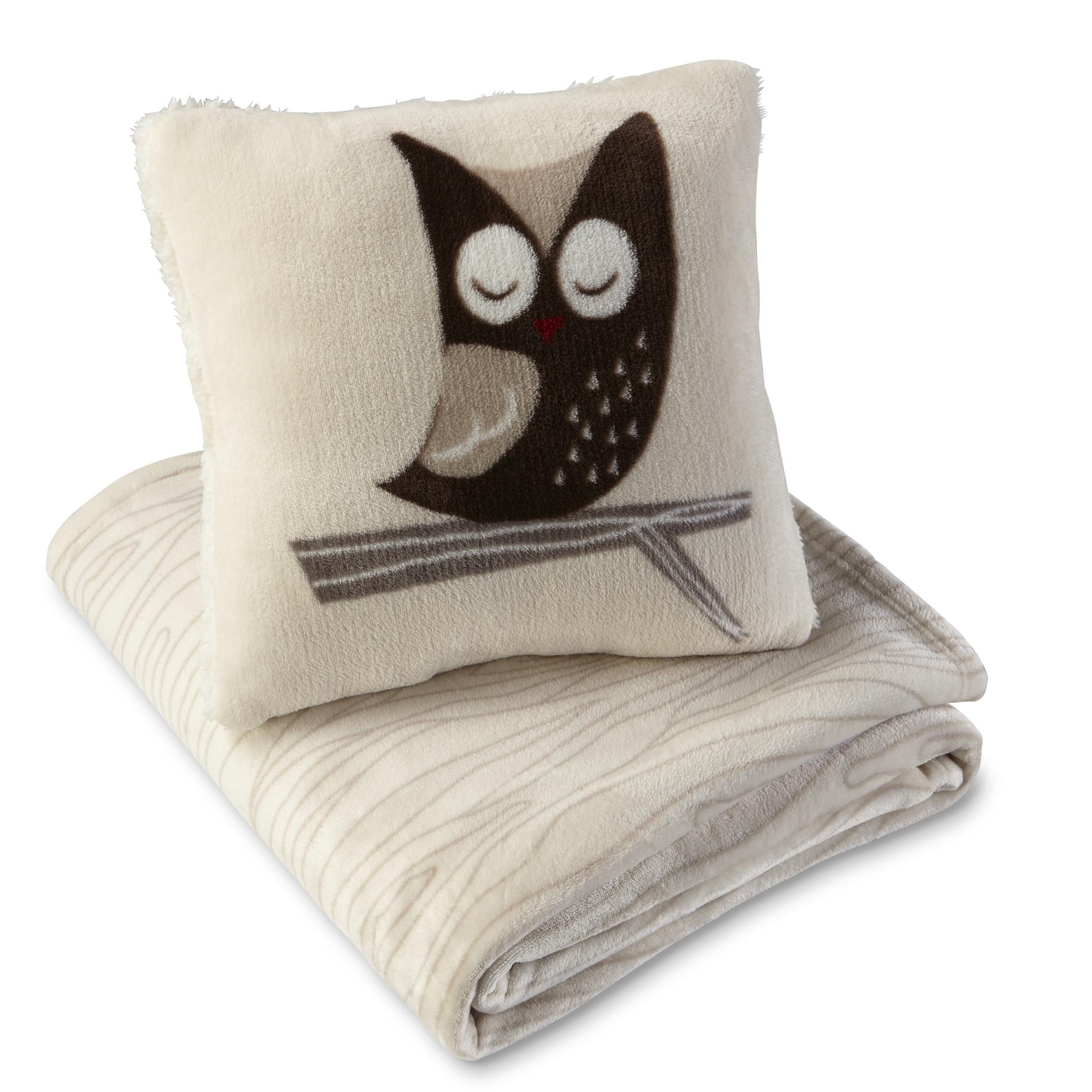 Cannon Pillow & Throw Set - Owl & Woods - Kmart