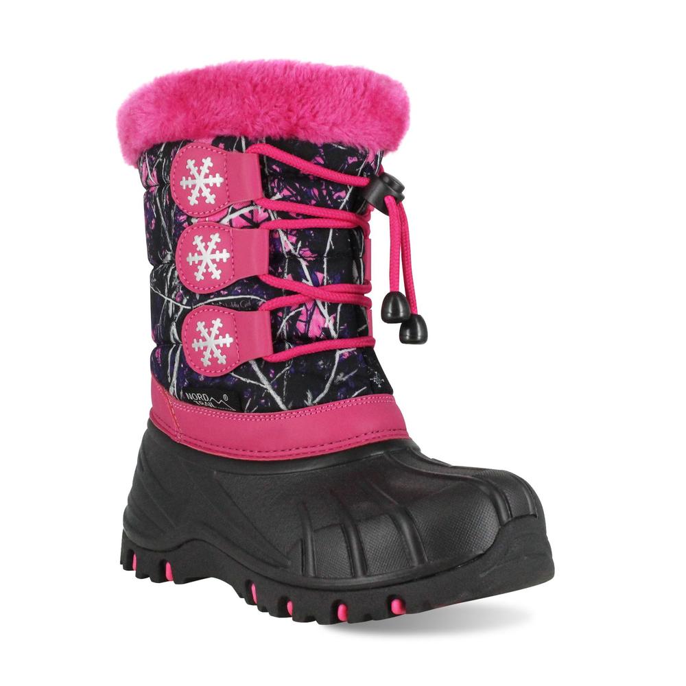 Nord Trail Girls' Snow Princess Black/Pink Snow Boot