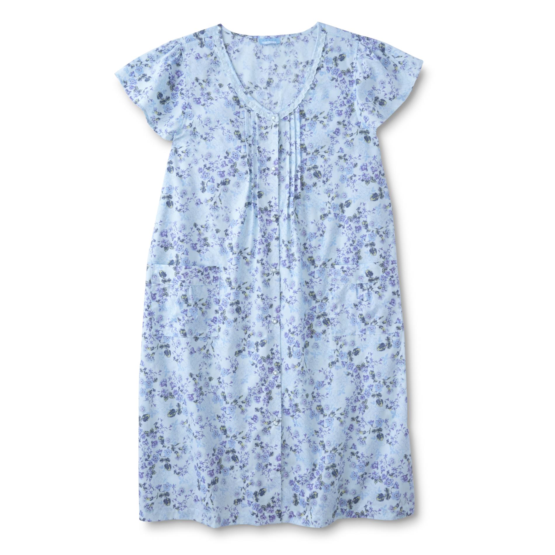 Basic Editions Women's Lounge Dress - Floral