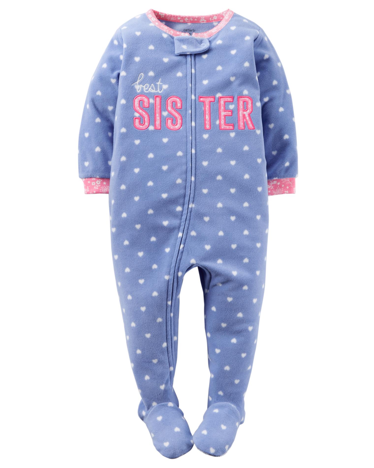 Carter’s® Infant & Toddler Girls' Fleece Footed Pajamas Best Sister
