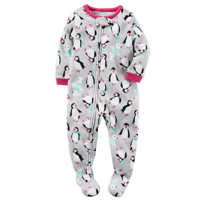 Carter's Infant & Toddler Girls' Fleece Footed Pajamas Penguin