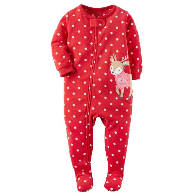 Carter's Infant & Toddler Girls' Fleece Footed Pajamas Reindeer