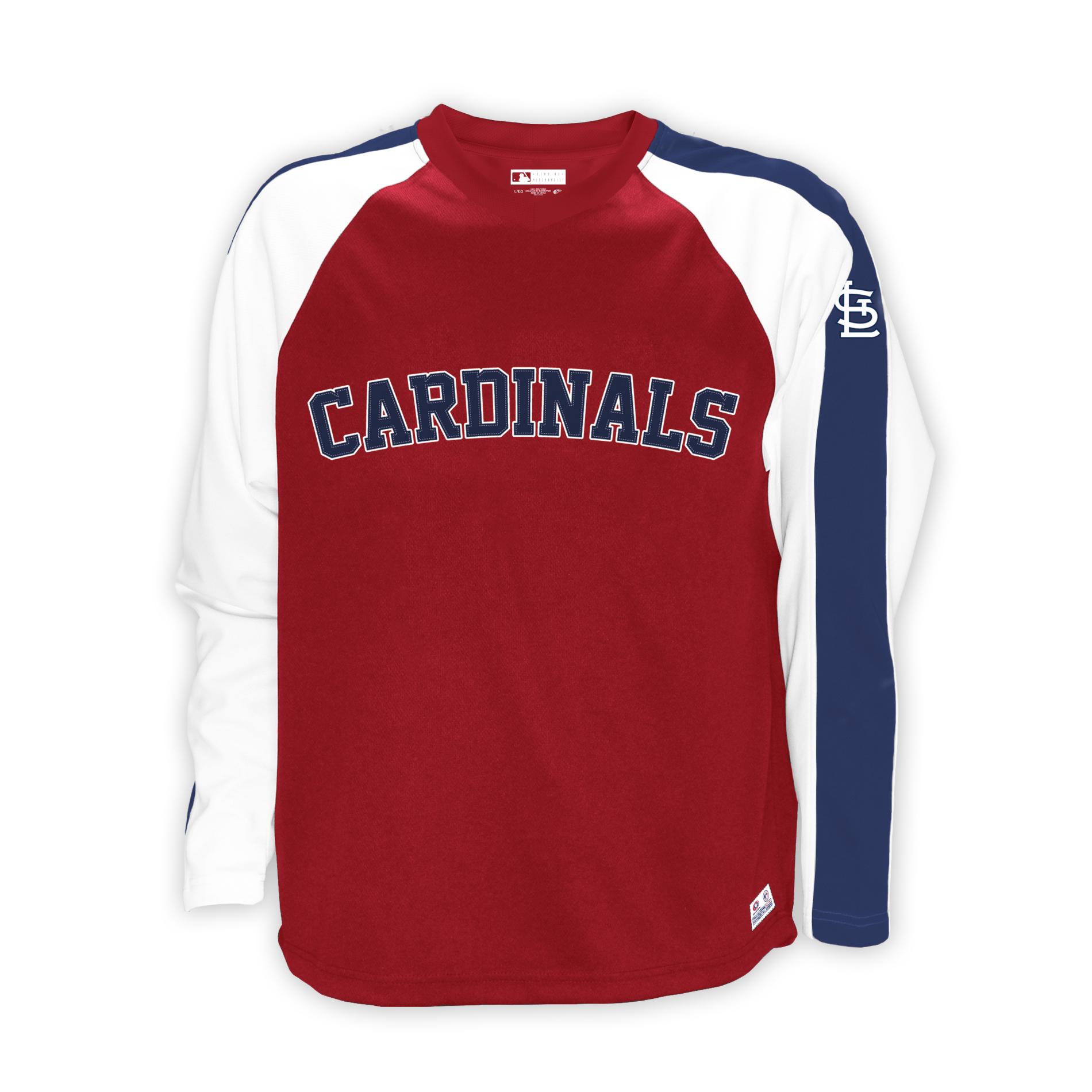 MLB Men&#39;s V-Neck Long-Sleeve T-Shirt - St. Louis Cardinals