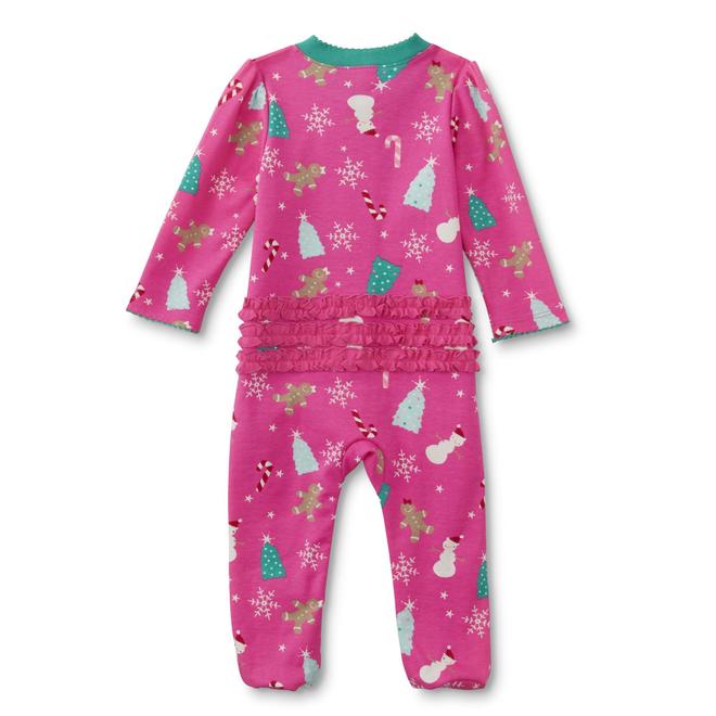 Small Wonders Newborn Girls' Sleeper Pajamas Christmas Icons