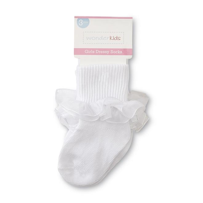 WonderKids Toddler Girl's 3Pairs Dress Socks Ruffle