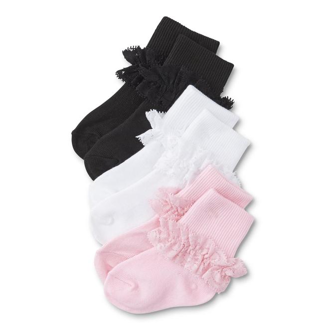 Infant Girls' 3Pairs Frilly Socks