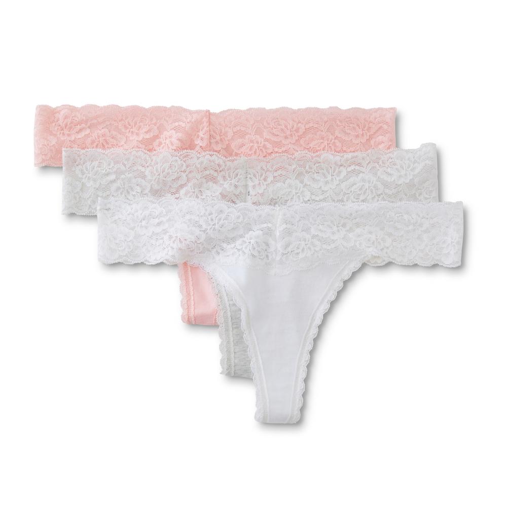 Women's 3-Pack Thong Panties - Heathered