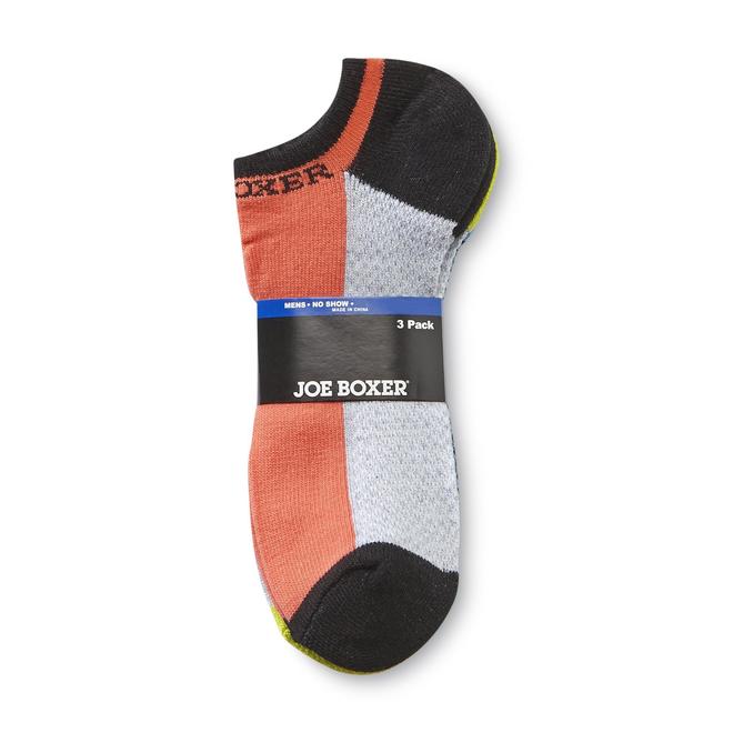 Joe Boxer Men's 3Pairs No Show Socks Colorblock