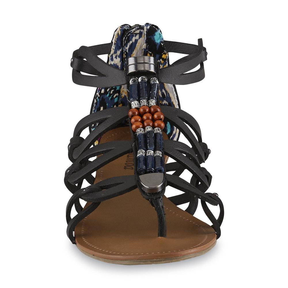 Buyamba Women's Masaka Black Beaded Gladiator Sandal