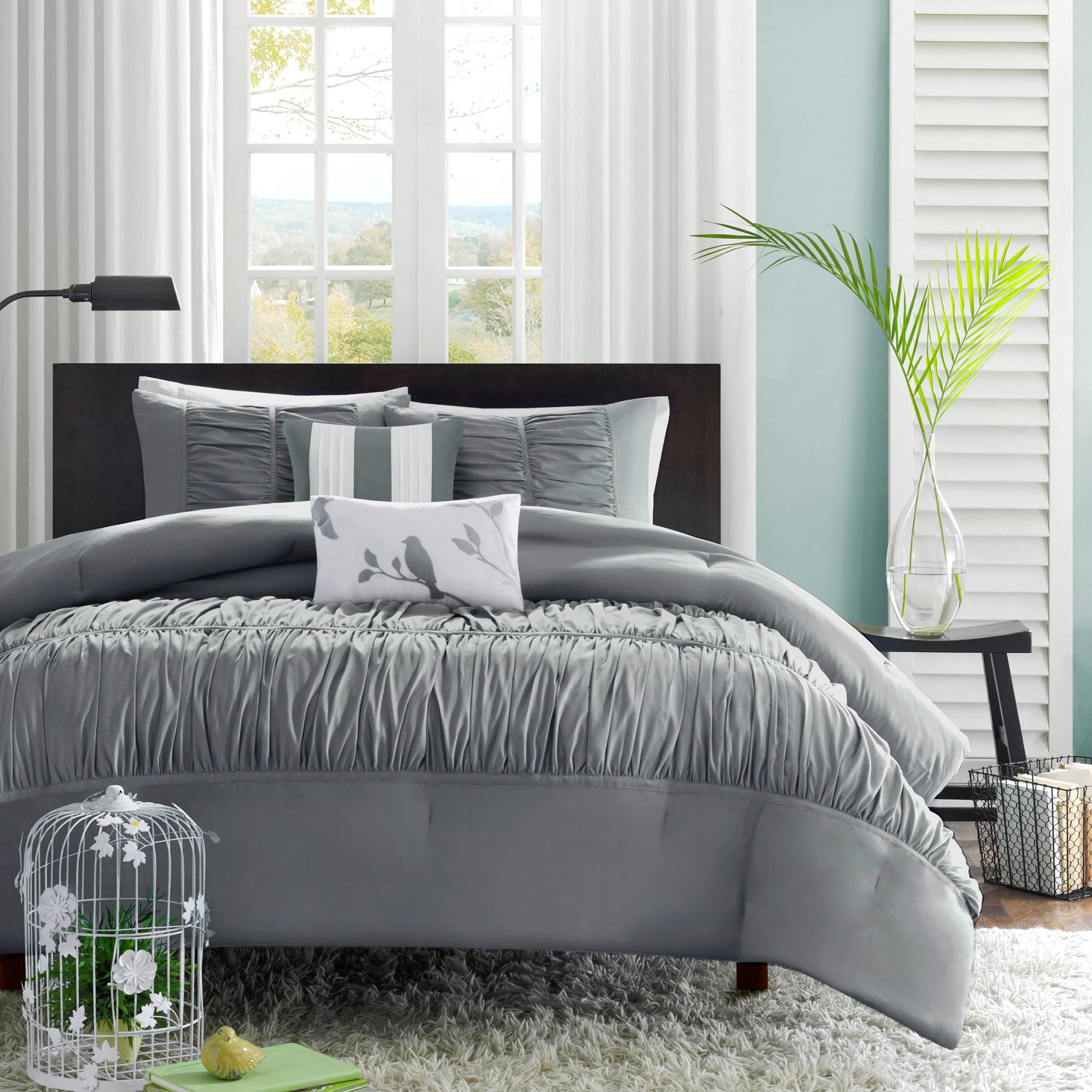 Colormate 5 Piece Mirimar forter Set Gray