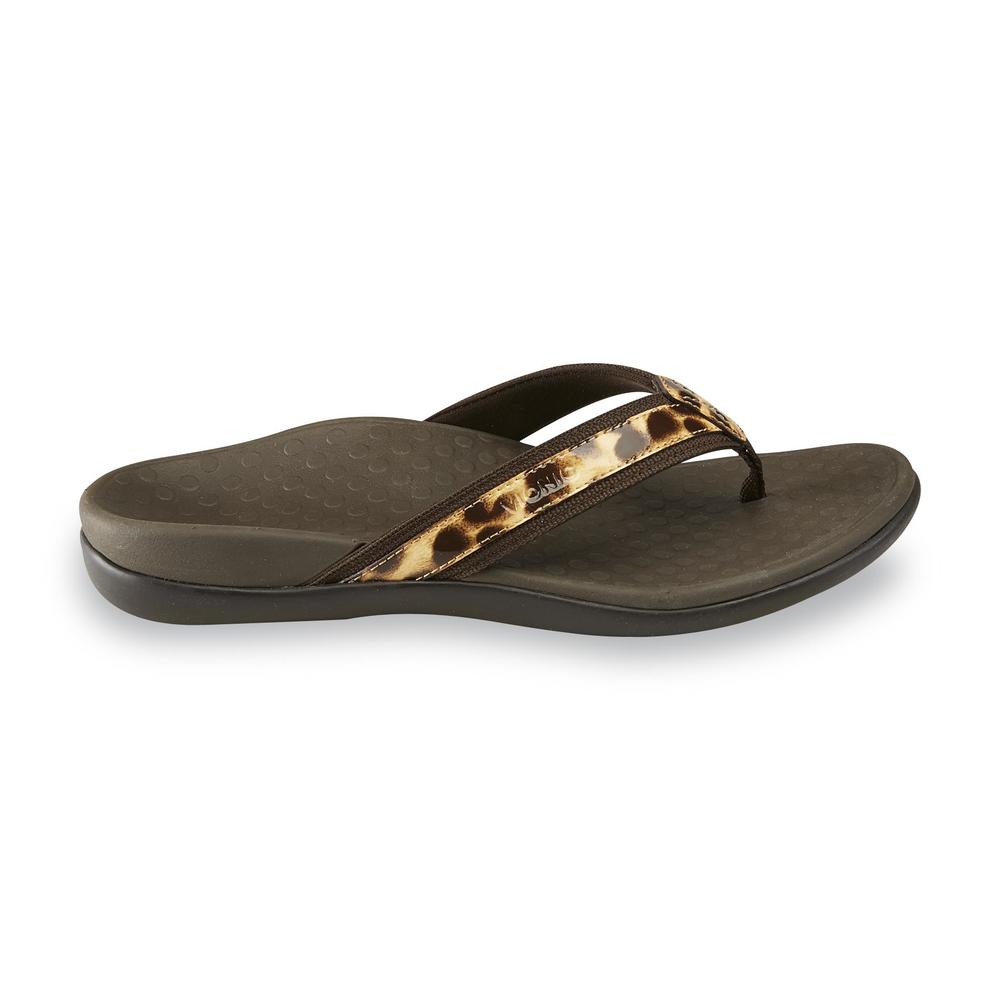 Women's Tide II Brown/Leopard Thong Comfort Sandal